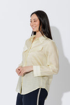 Lemon Tencel Stripe Pocket Shirt