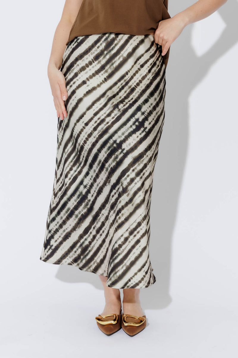 Lines Silky Bias Skirt