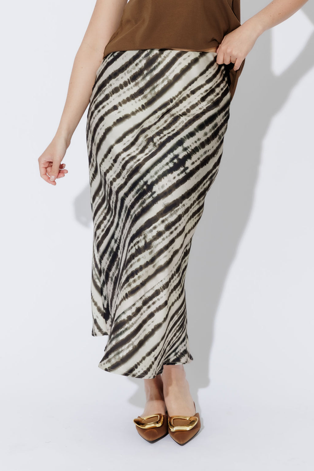 Lines Silky Bias Skirt