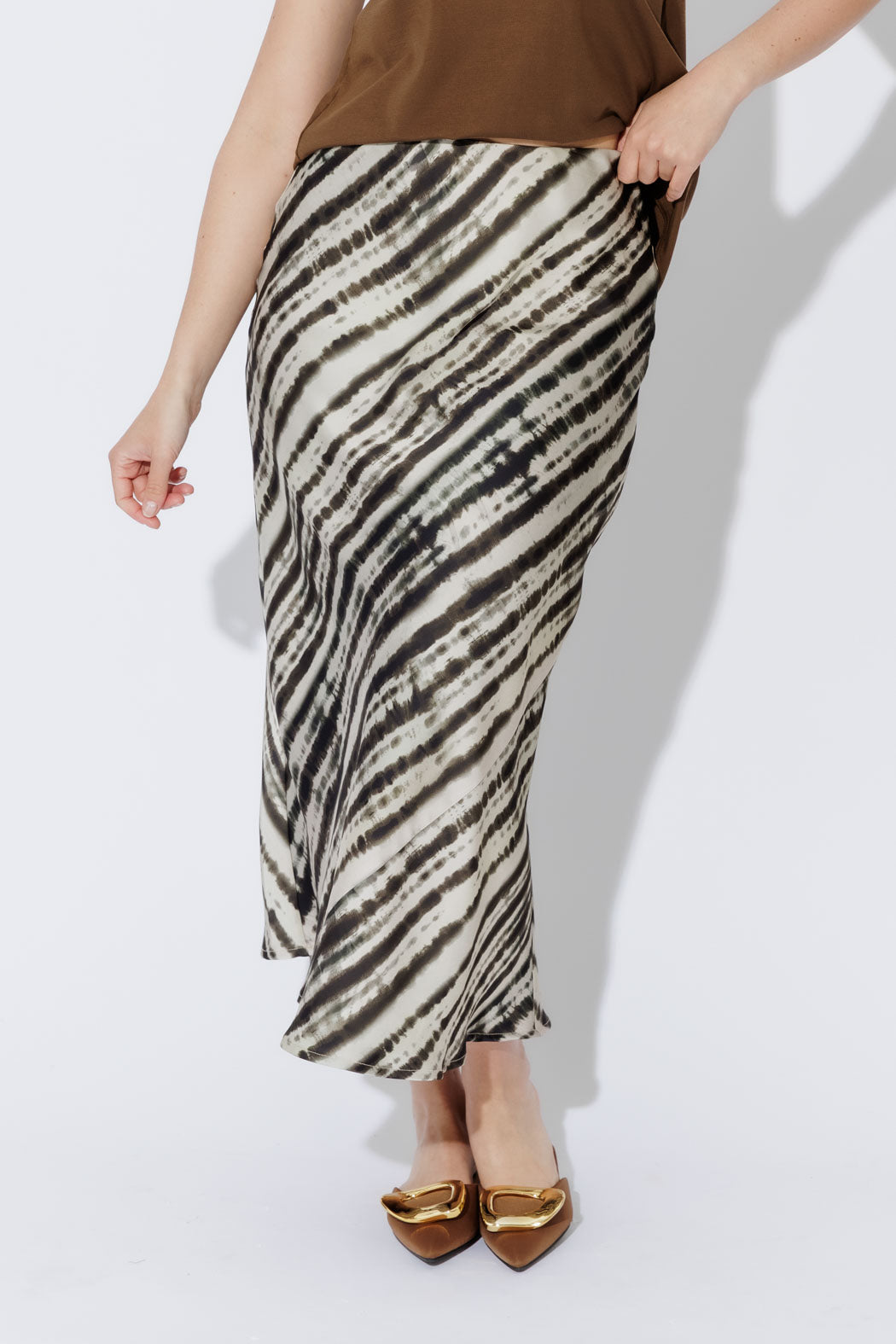 Lines Silky Bias Skirt