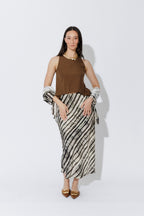 Lines Silky Bias Skirt
