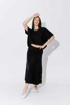 Black Tencel Stud T-Shirt