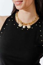 Black Tencel Stud Cami