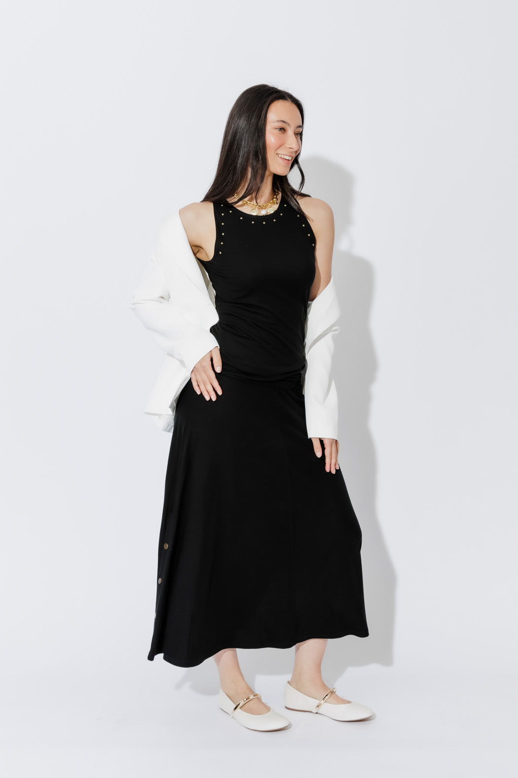 Black Tencel Stud Cami