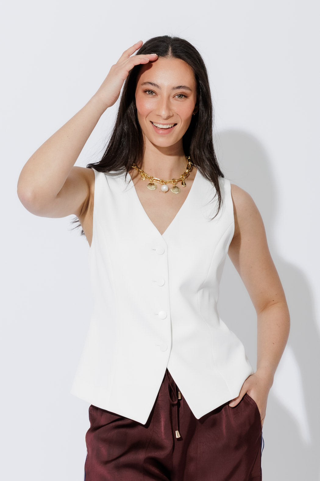 Ivory Euro Tailored Vest