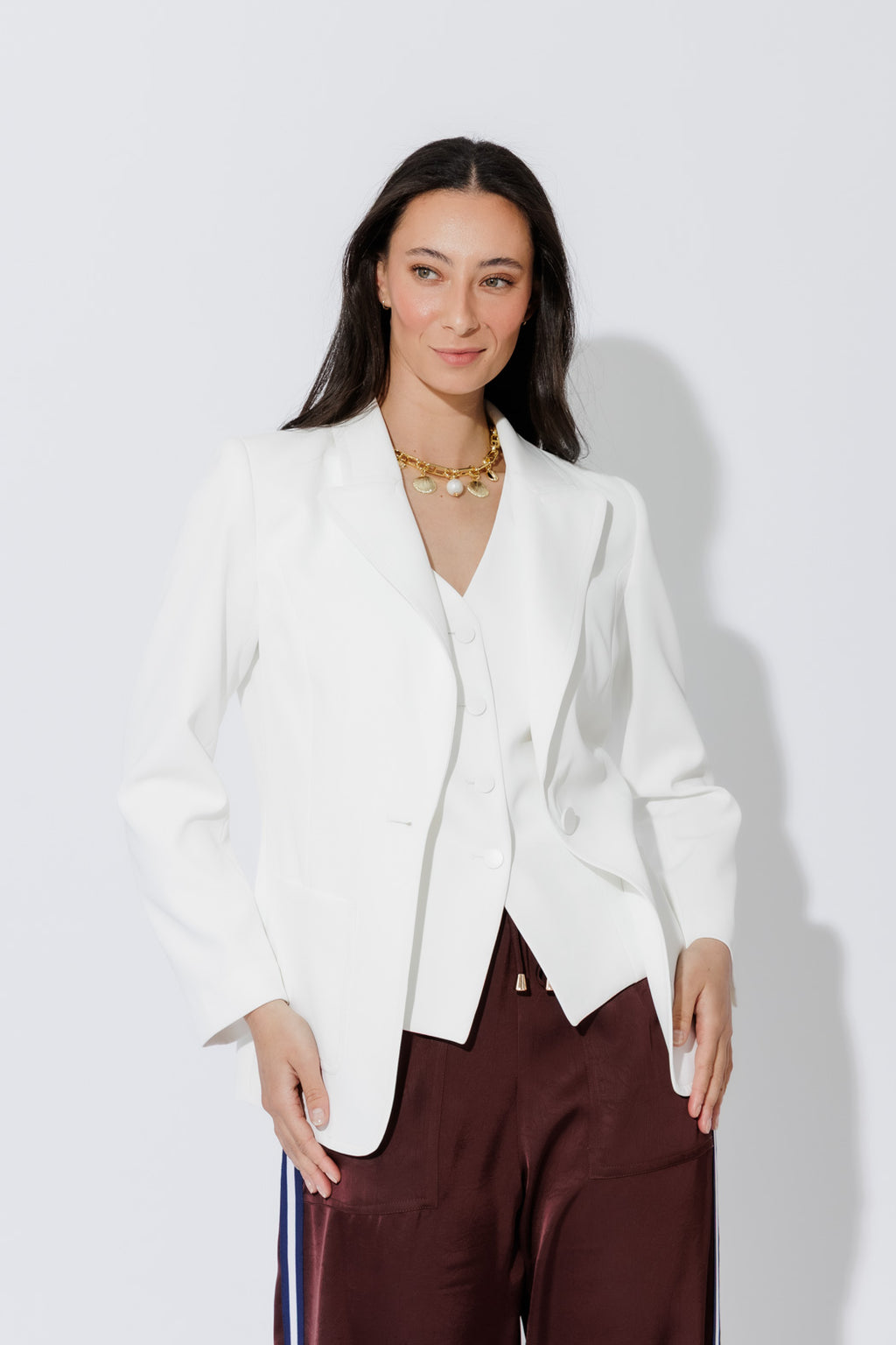 Ivory Euro Tailored Vest