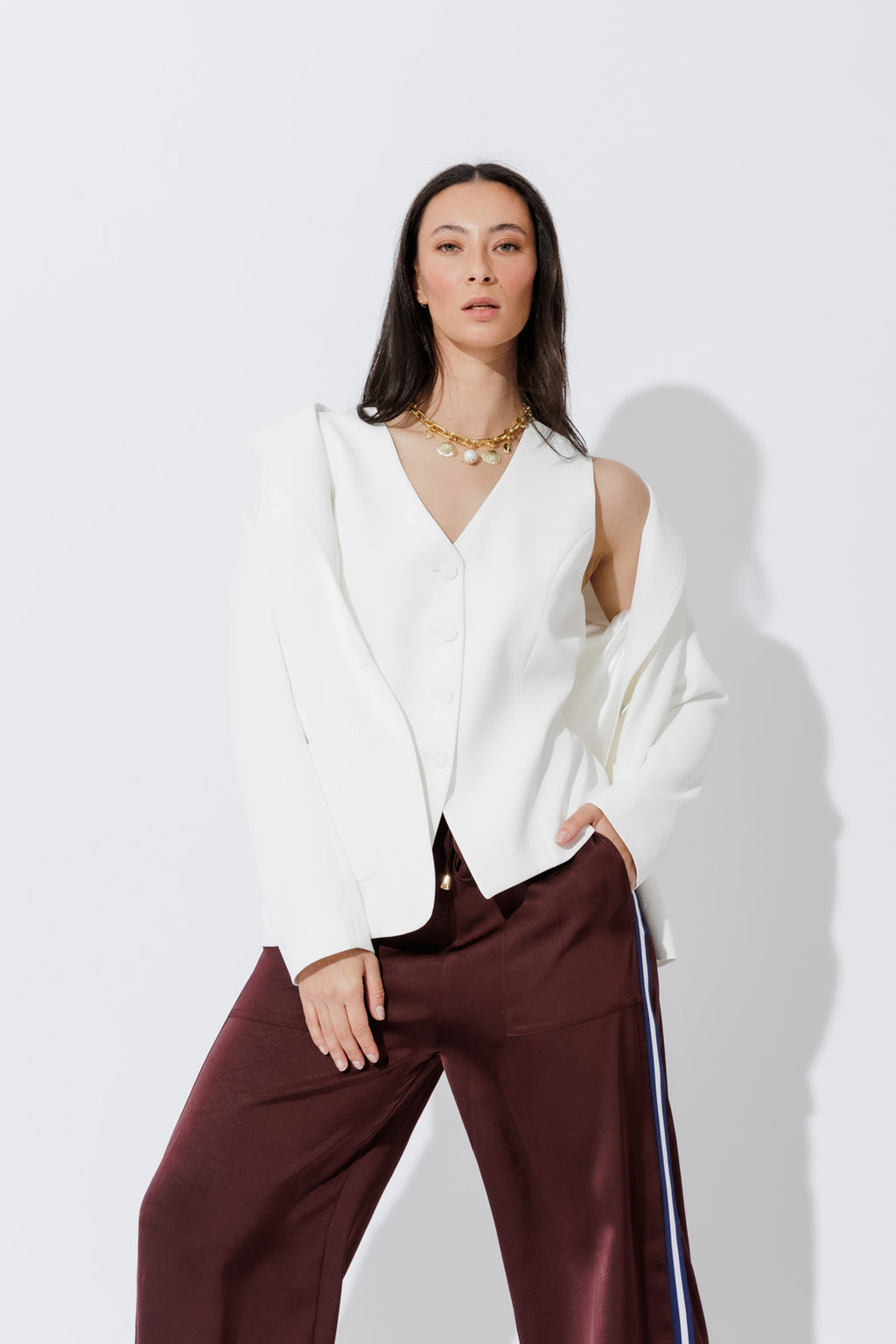 Ivory Euro Tailored Vest