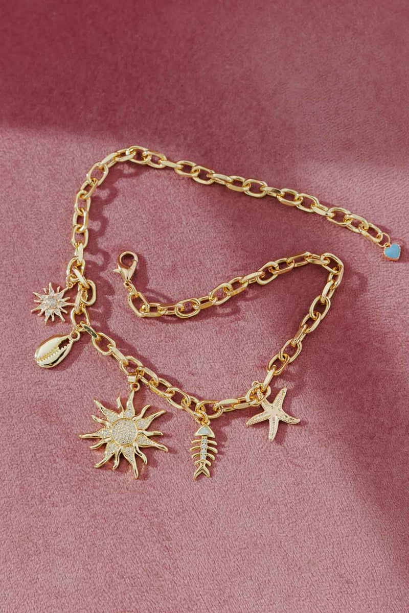 Gold Sun Charm Necklace