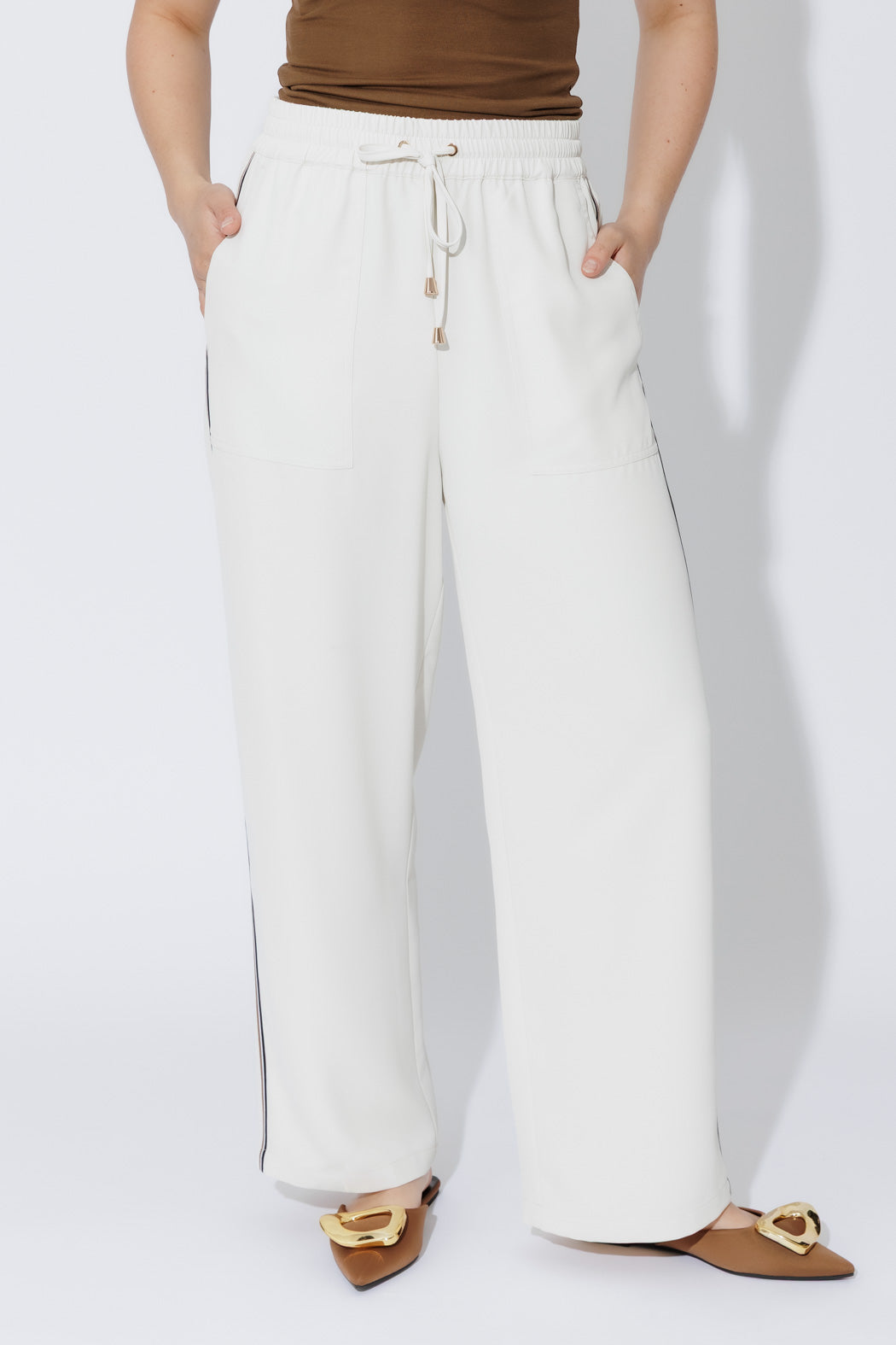 Ivory Stripe Sport Pant