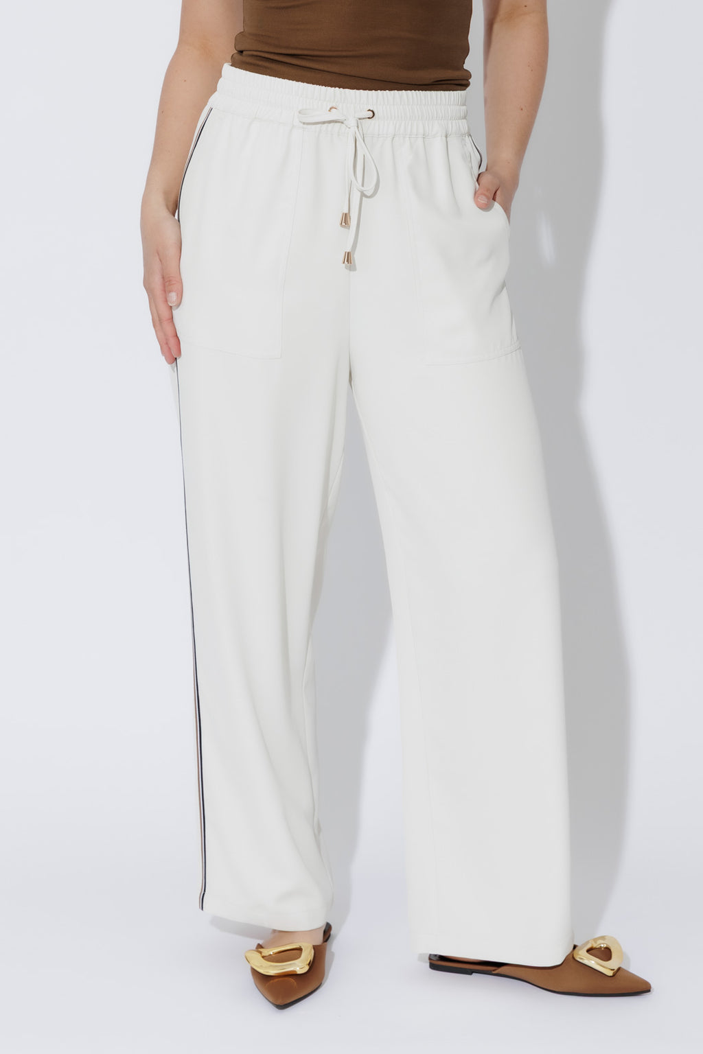 Ivory Stripe Sport Pant