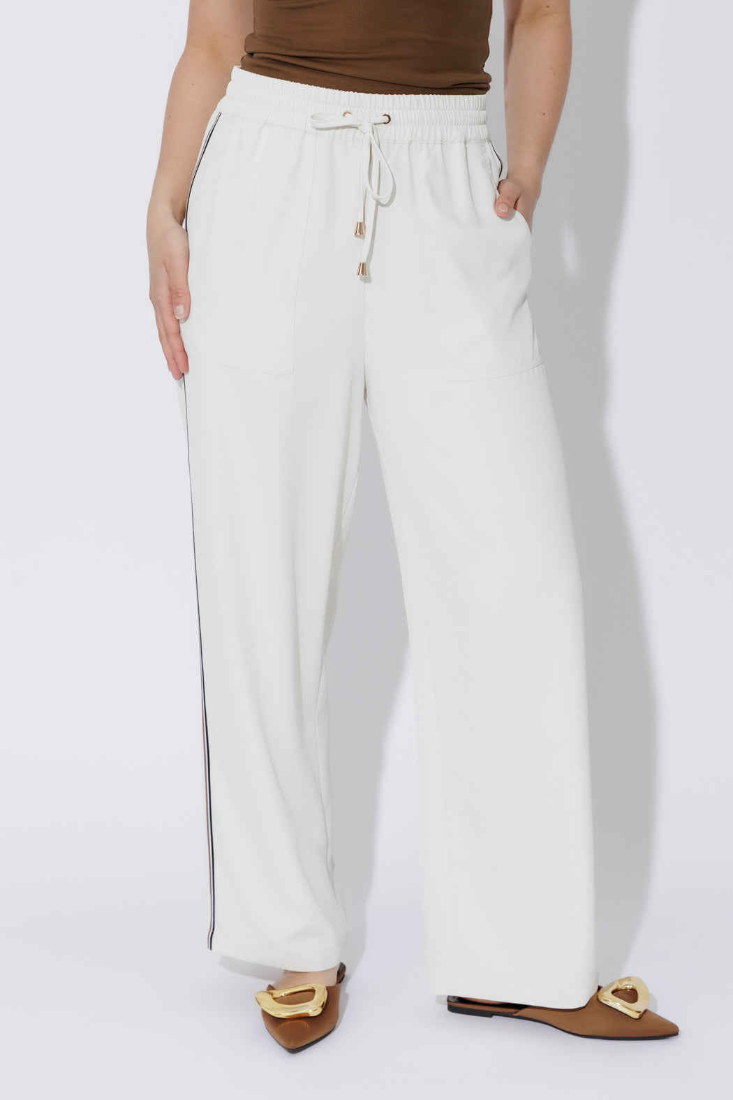 Ivory Stripe Sport Pant