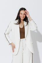 Ivory Stripe Boyfriend Blazer