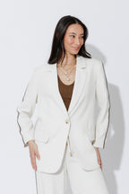 Ivory Stripe Boyfriend Blazer