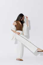 Ivory Stripe Sport Pant