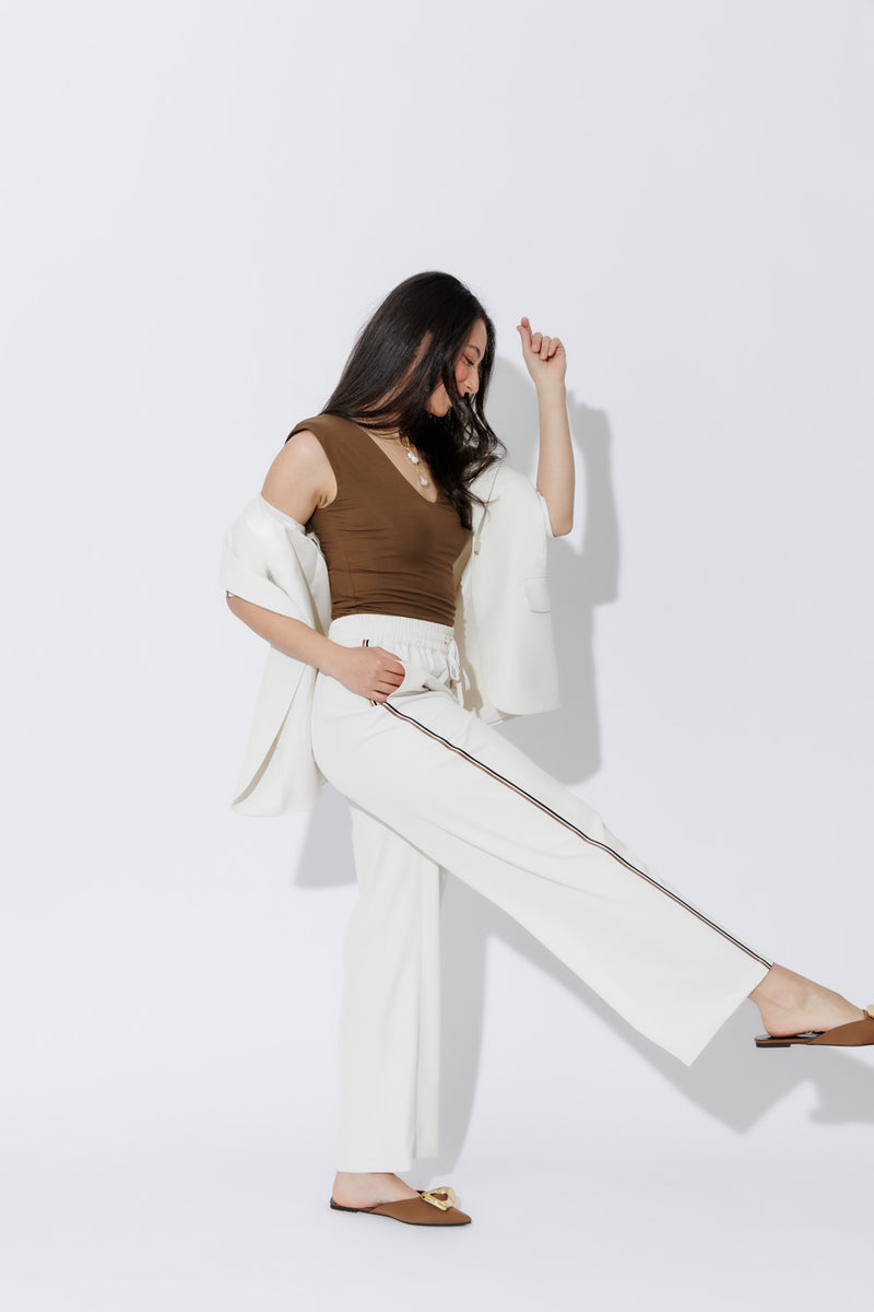 Ivory Stripe Sport Pant