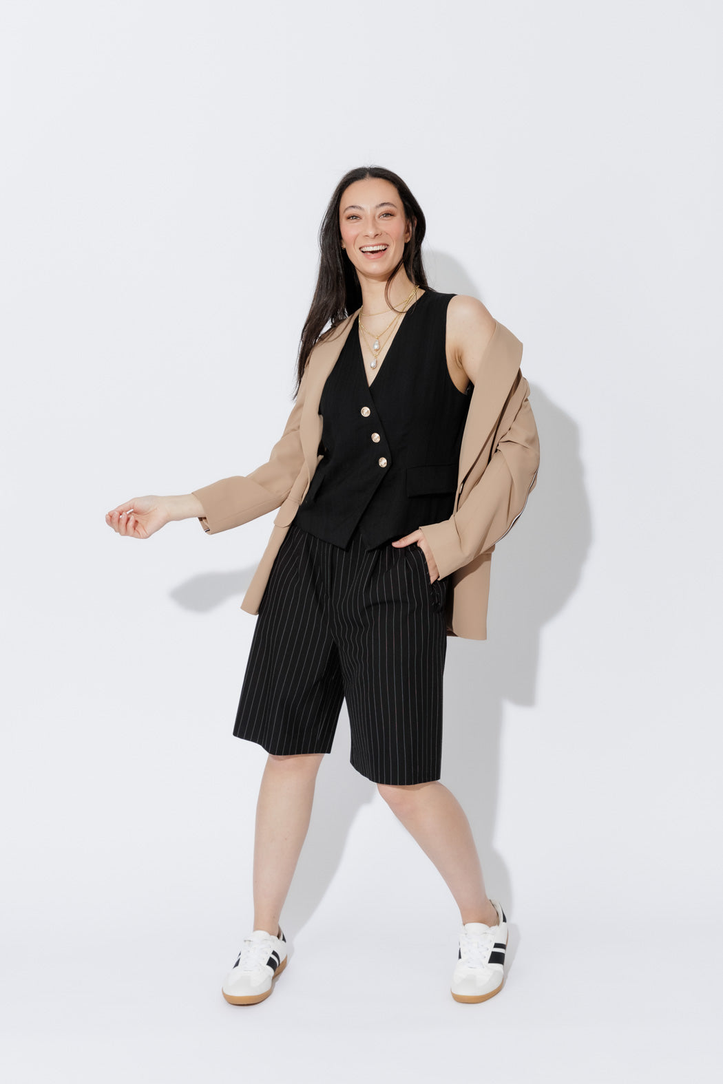 Black Stripe Cleo Short