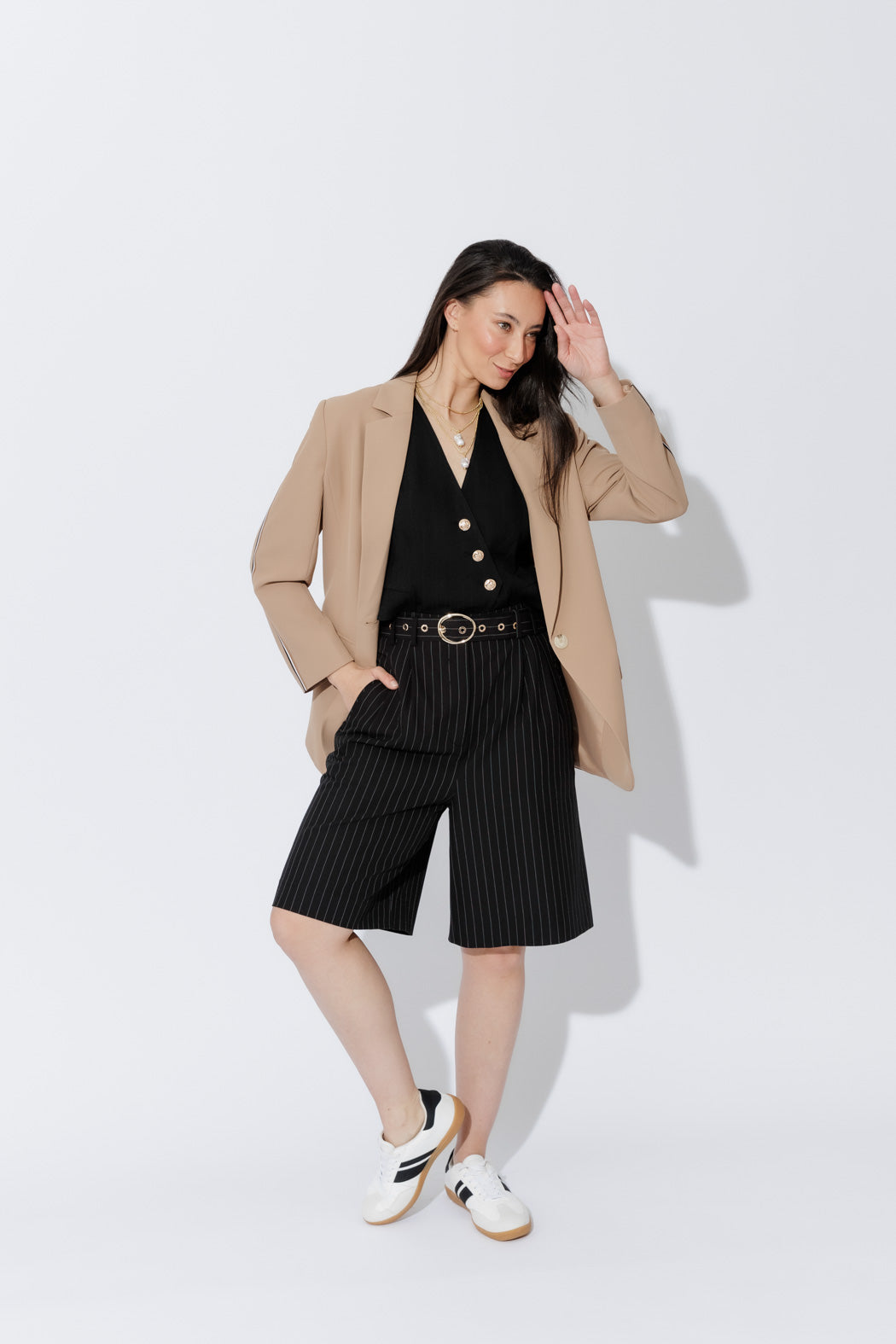 Black Stripe Cleo Short