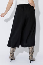 Black Self Stripe Culotte