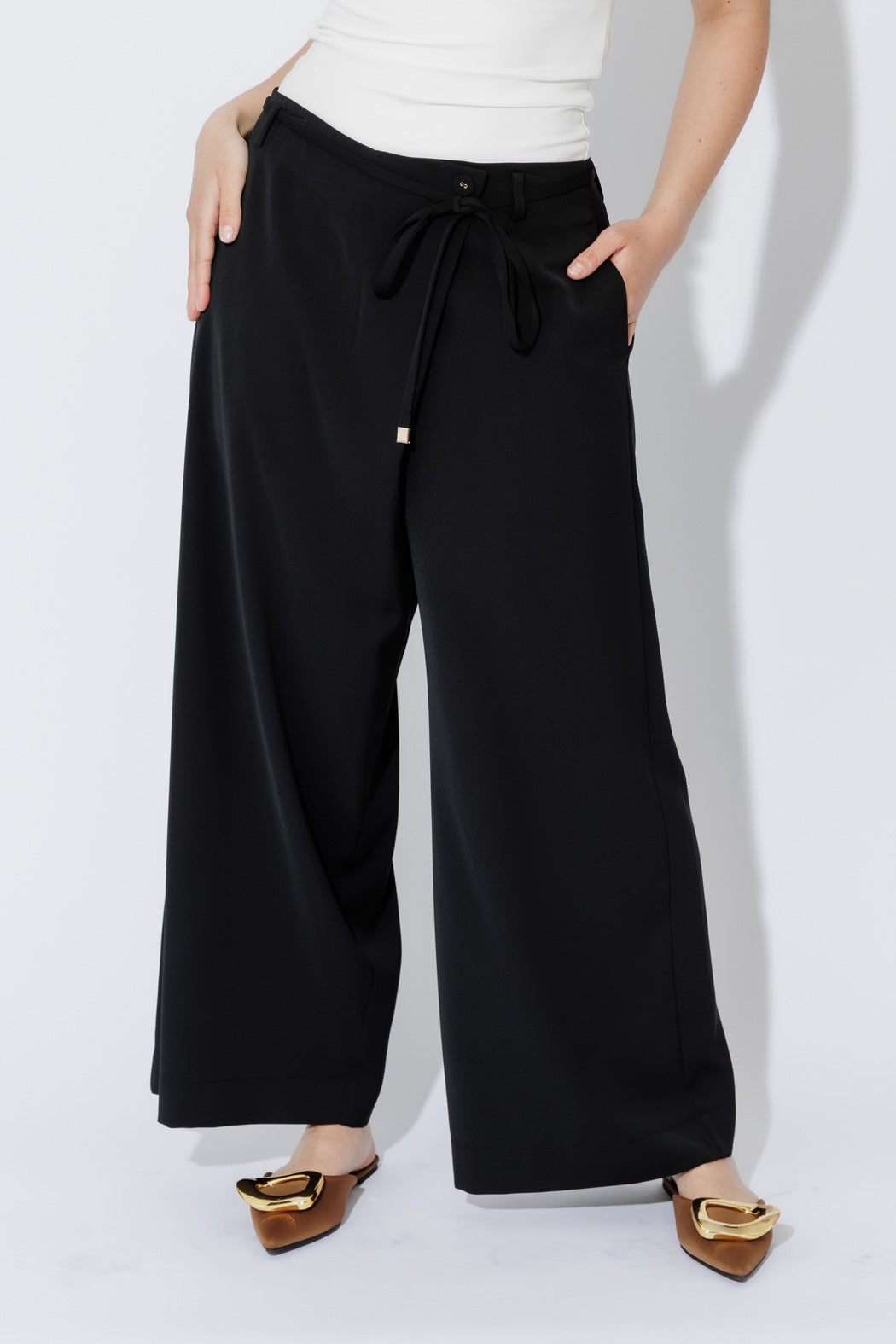 Black Side Tie Pant