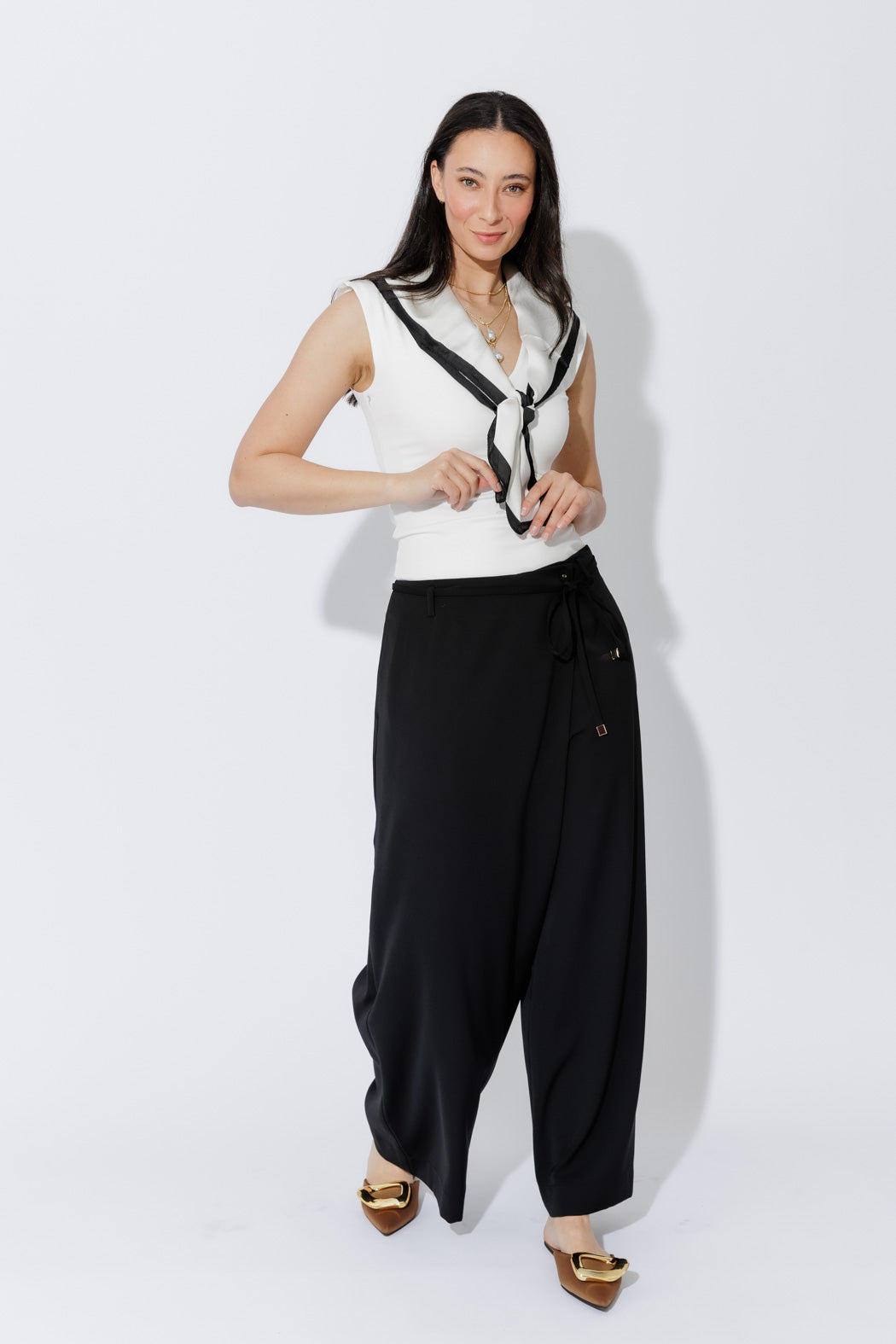 Black Side Tie Pant