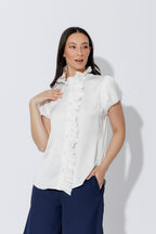 White Ruffle Blouse