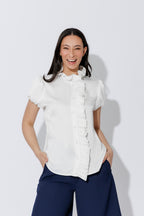 White Ruffle Blouse