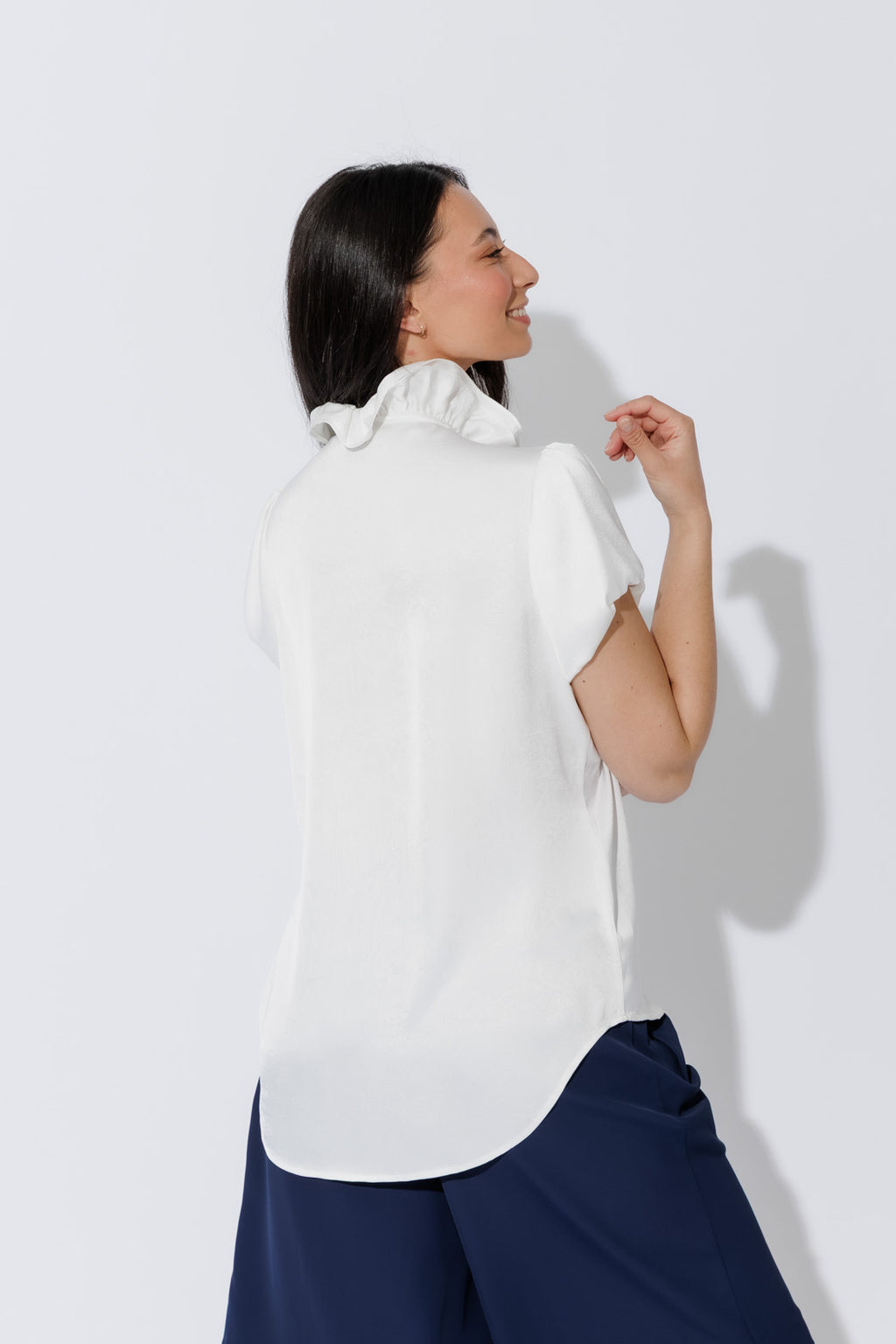 White Ruffle Blouse