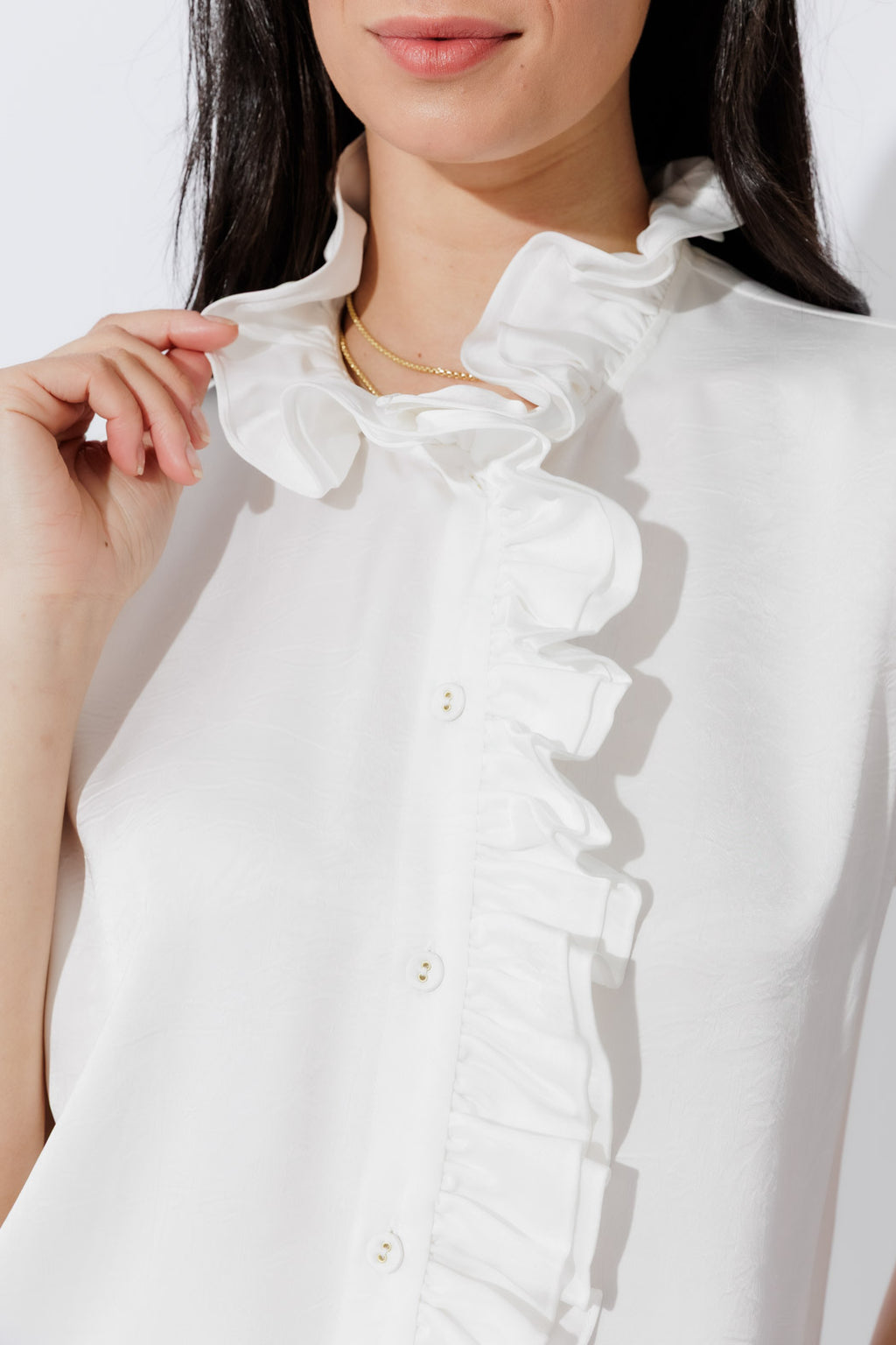 White Ruffle Blouse