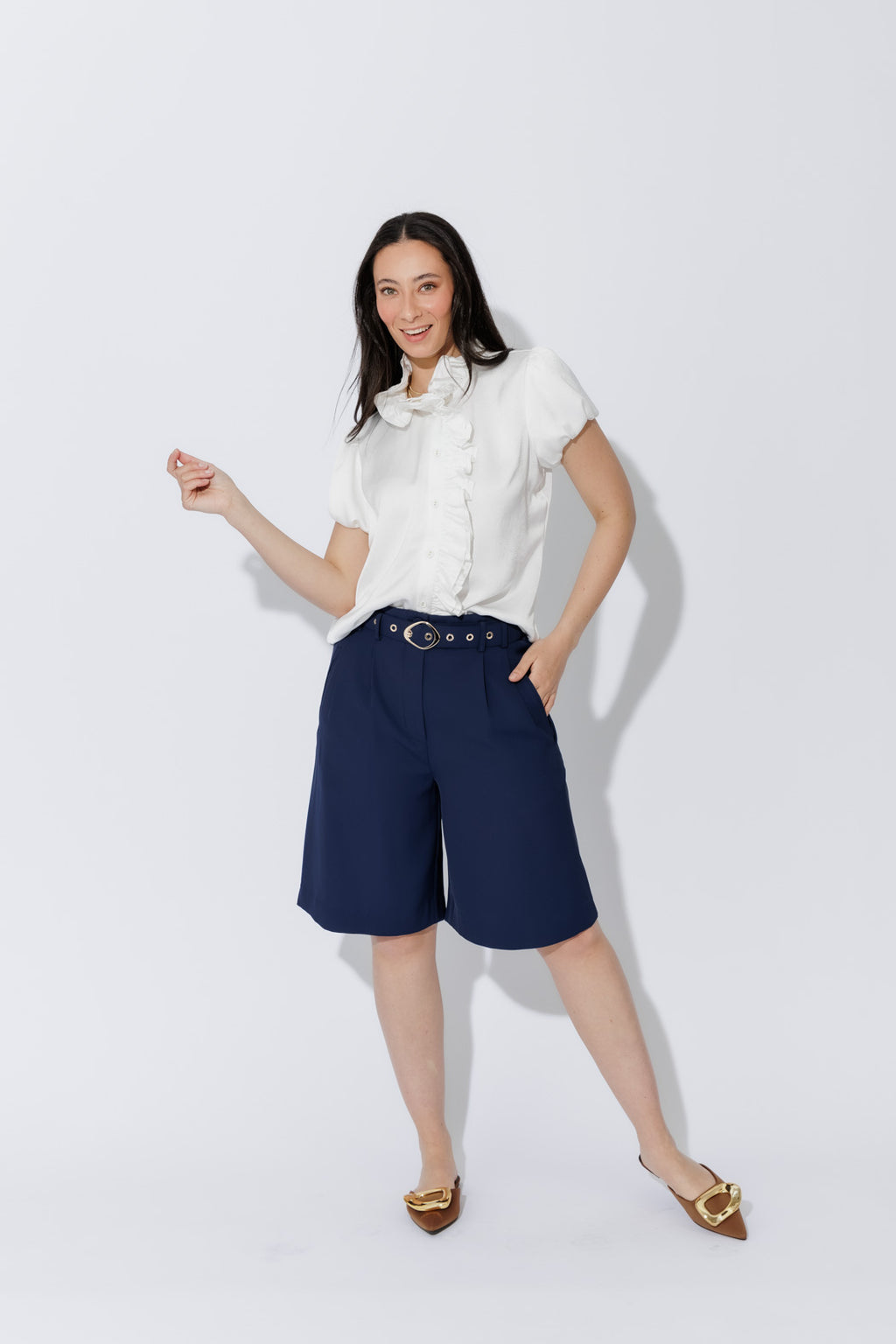 White Ruffle Blouse
