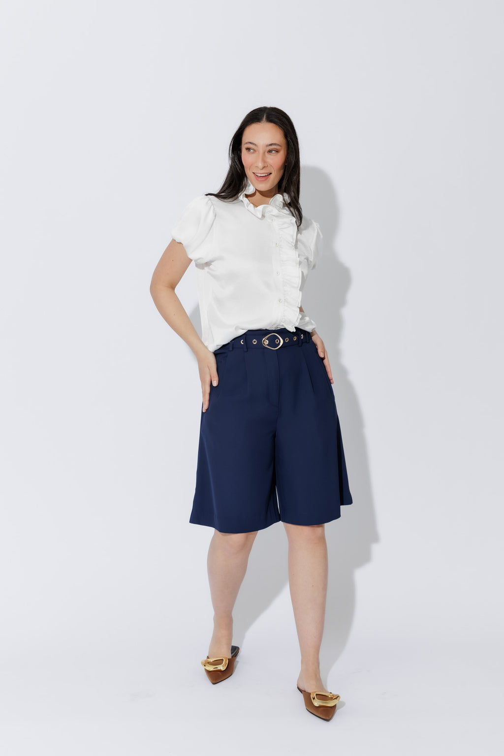 White Ruffle Blouse