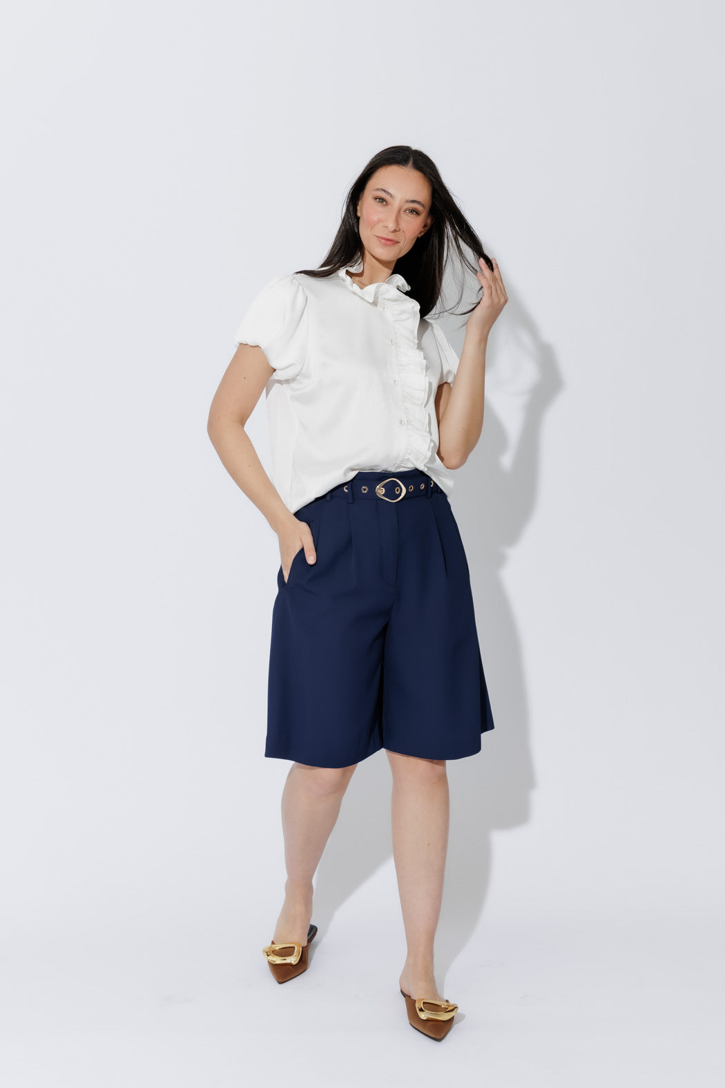 White Ruffle Blouse