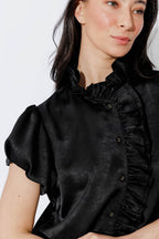 Black Ruffle Blouse