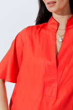 Orange Milan Fluted Blogger Shirt