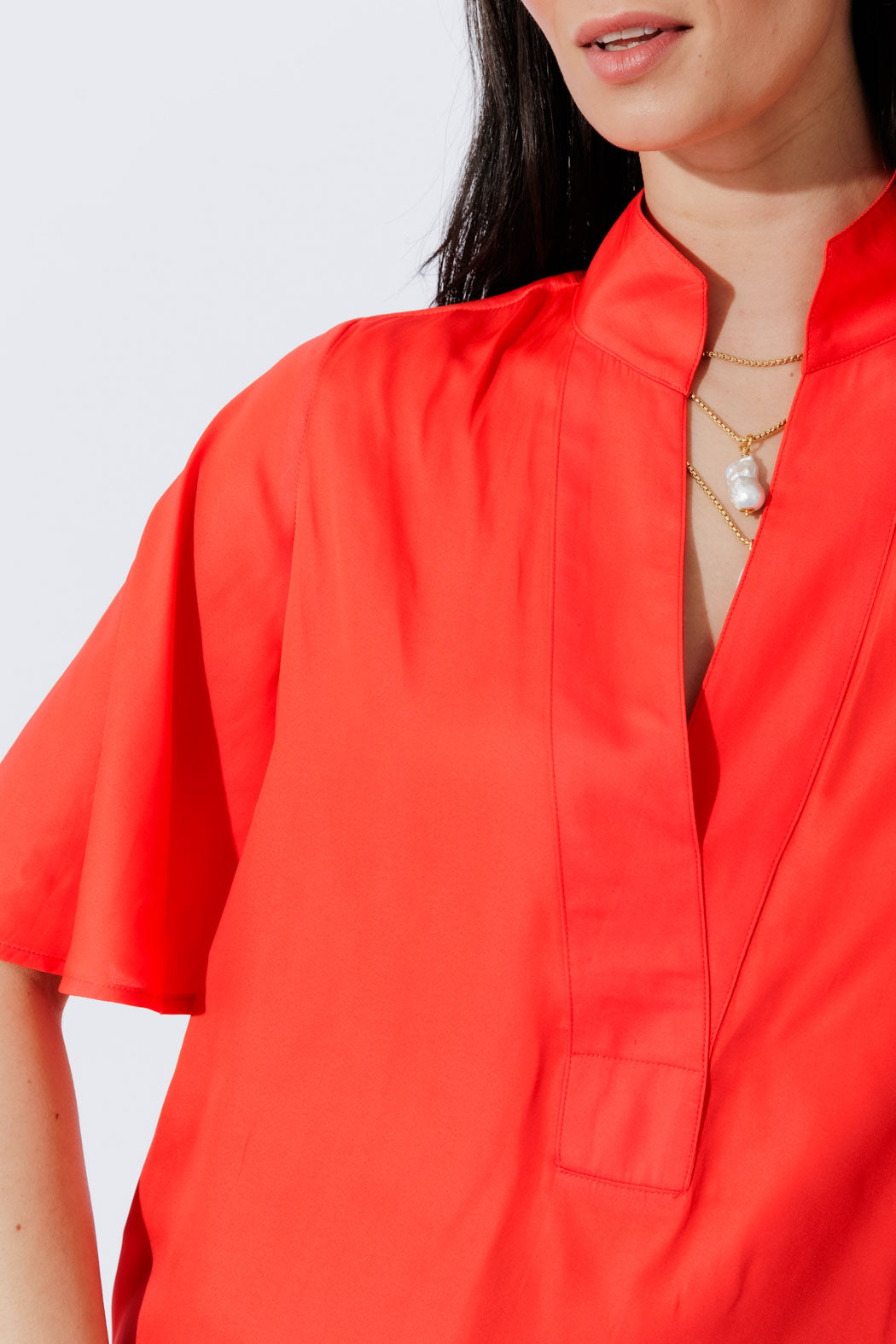 Orange Milan Fluted Blogger Shirt