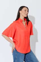 Orange Milan Fluted Blogger Shirt
