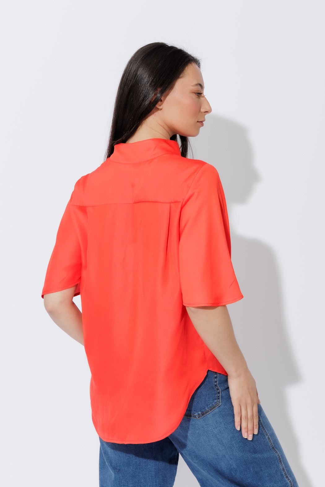 Orange Milan Fluted Blogger Shirt