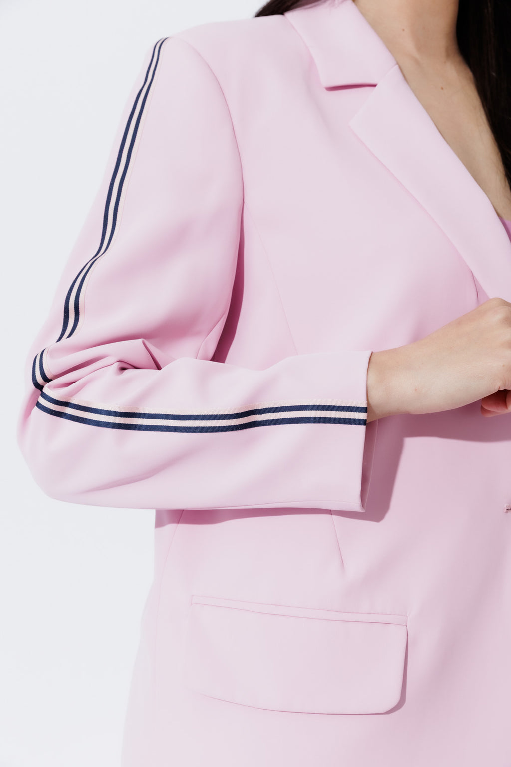 Pink Stripe Boyfriend Blazer