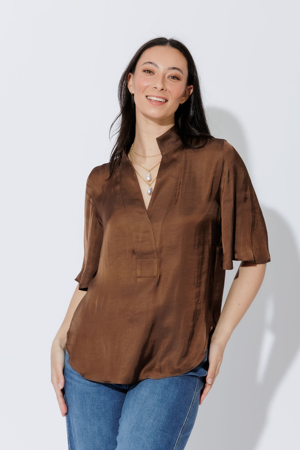 Cocoa Milan Fluted Blogger Shirt