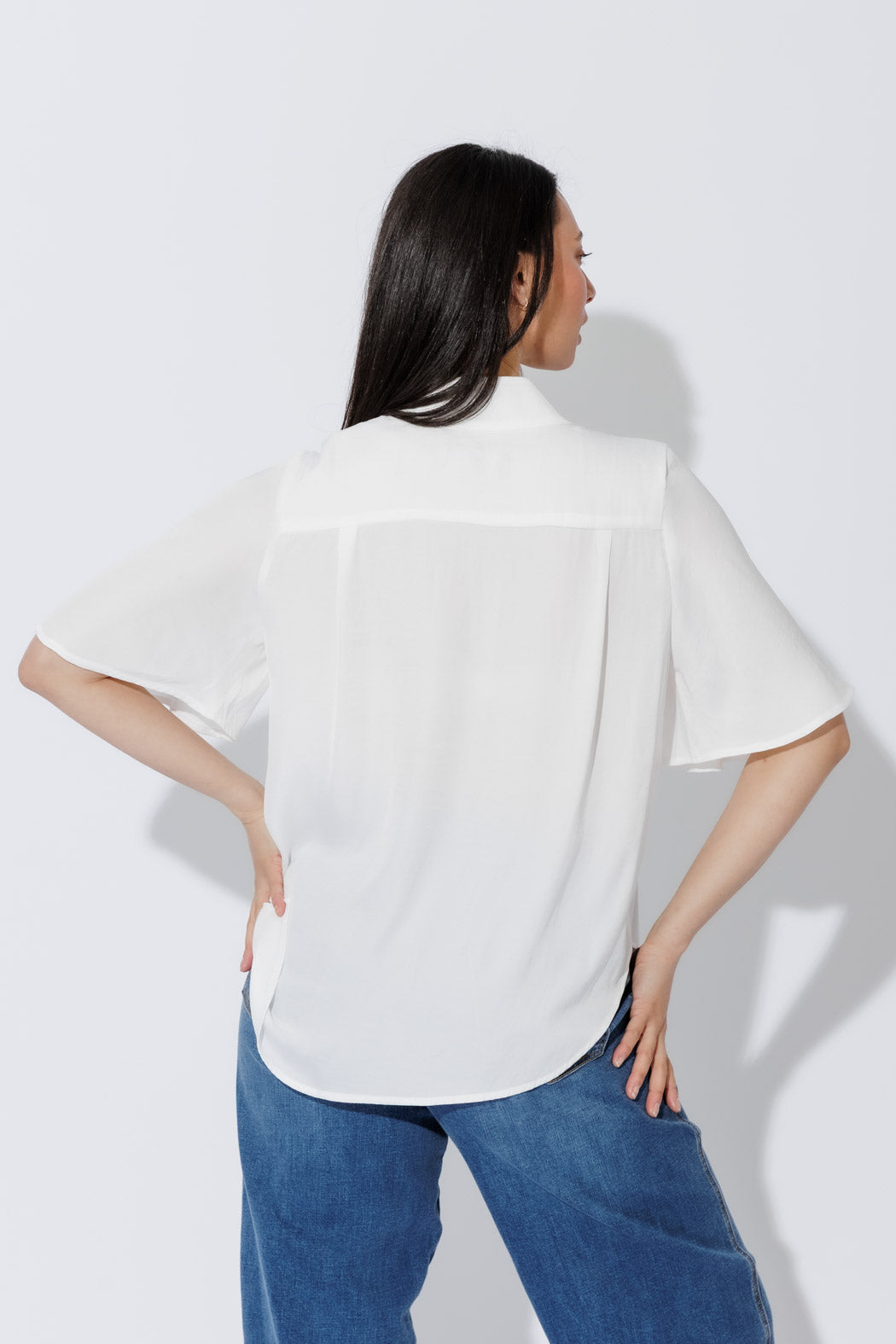 White Milan Fluted Blogger Shirt