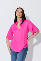 Hot Pink Milan Fluted Blogger Shirt