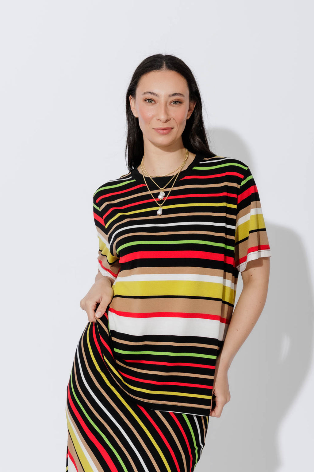 Red/Yellow Stripe Boxy T-Shirt