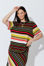 Red/Yellow Stripe Boxy T-Shirt