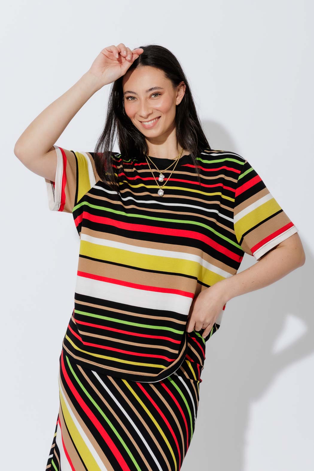 Red/Yellow Stripe Boxy T-Shirt