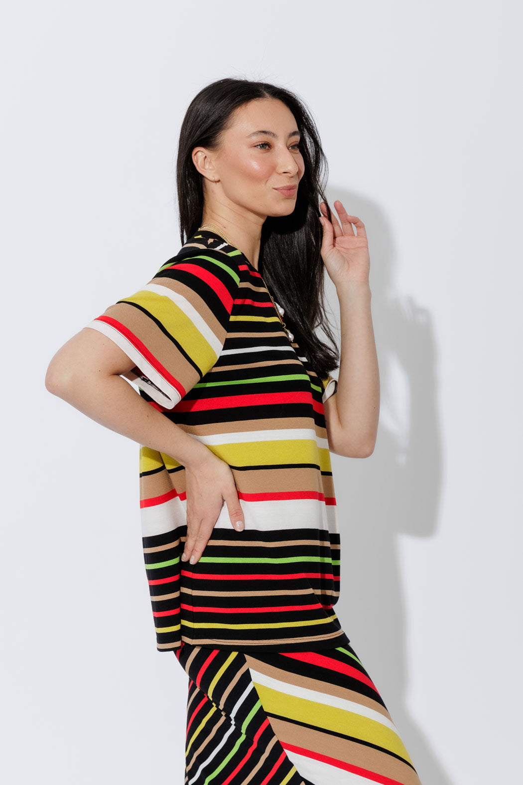 Red/Yellow Stripe Boxy T-Shirt
