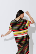 Red/Yellow Stripe Boxy T-Shirt