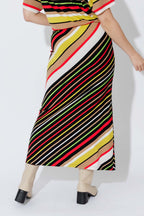 Red/Yellow Stripe Bias Skirt