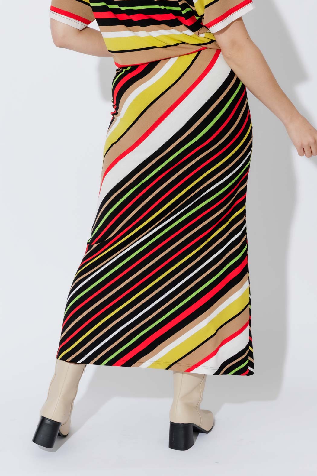Red/Yellow Stripe Bias Skirt