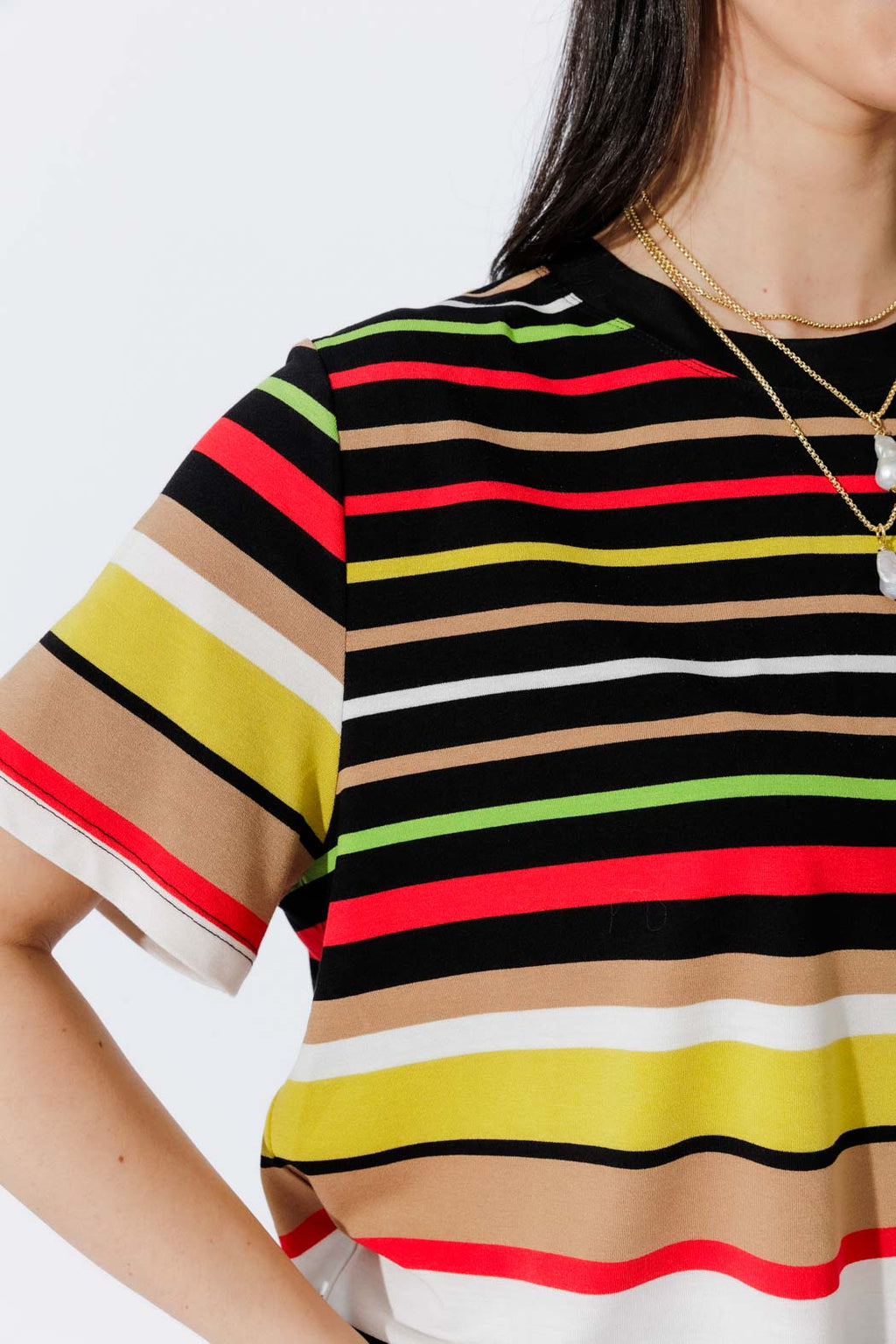 Red/Yellow Stripe Boxy T-Shirt