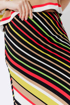 Red/Yellow Stripe Bias Skirt