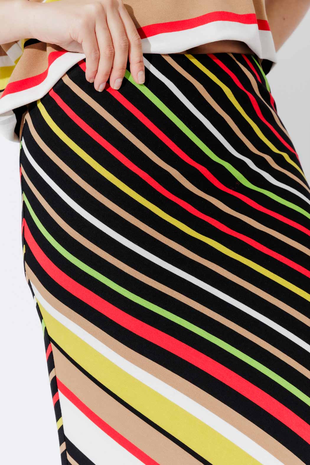 Red/Yellow Stripe Bias Skirt